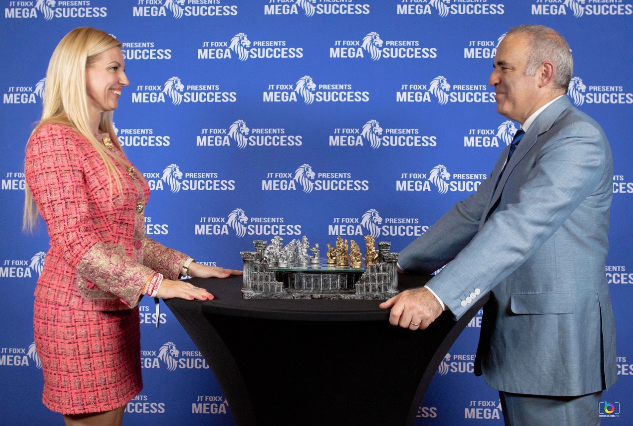 Gary Kasparov Russian chess grandmaster & Annika Urm