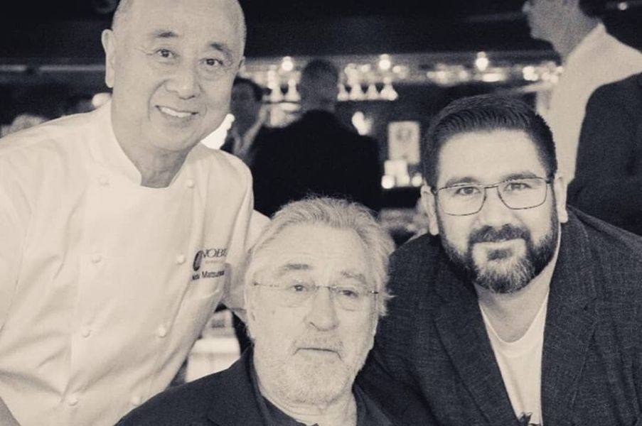 Chef Nobu Matsuhisa, Robert De Niro, Dani Garcia Marbella 2018