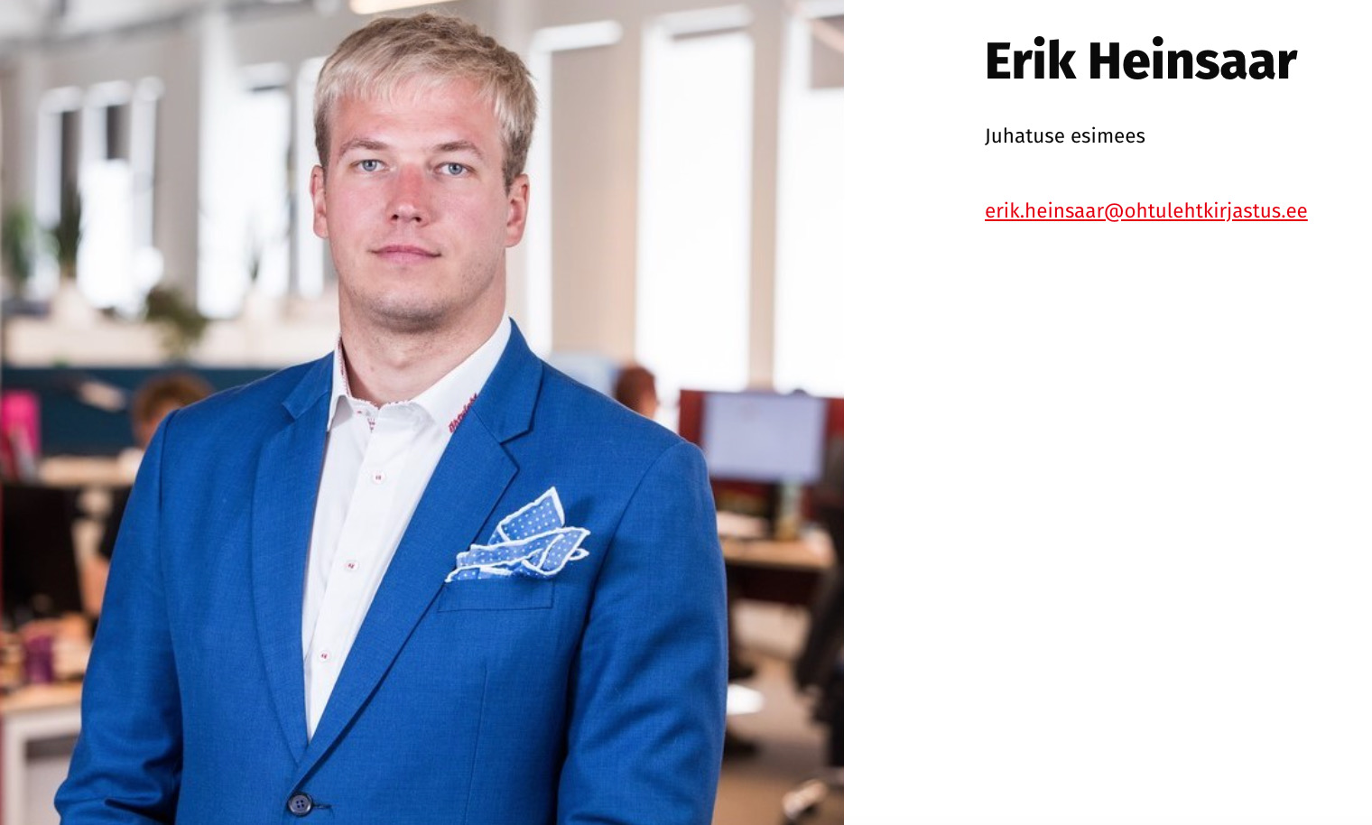 AS Õhtuleht Kirjastus juhatuse liige Erik Heinsaar varastas firma ja veebilehe, kuid eitab oma süüd